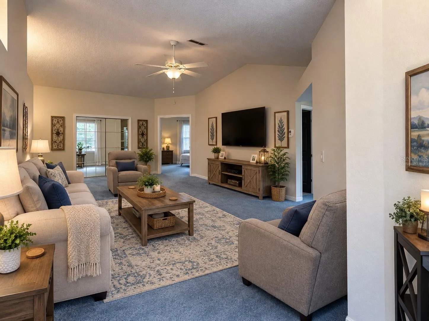 Virtually staged-Living Room