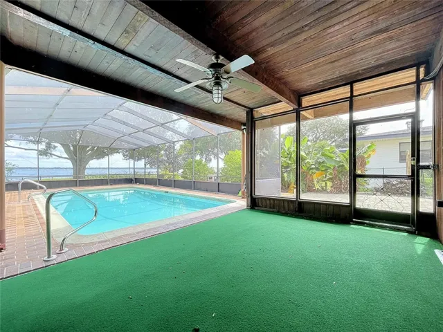 Lanai area with direct pool access