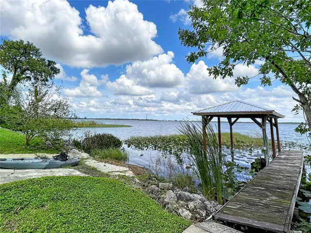 Lakefront view and dock and ramp