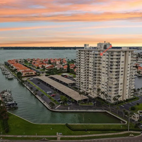 Ariel drone photo with arrow