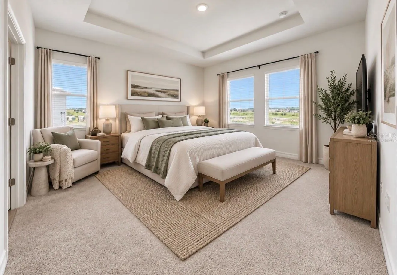 Virtually Staged Primary Bedroom