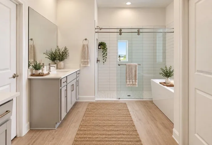 Virtually Staged Primary Bathroom