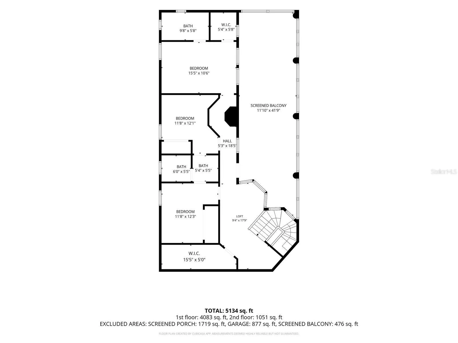 2nd floor floor plan for 520 Rye Road NE