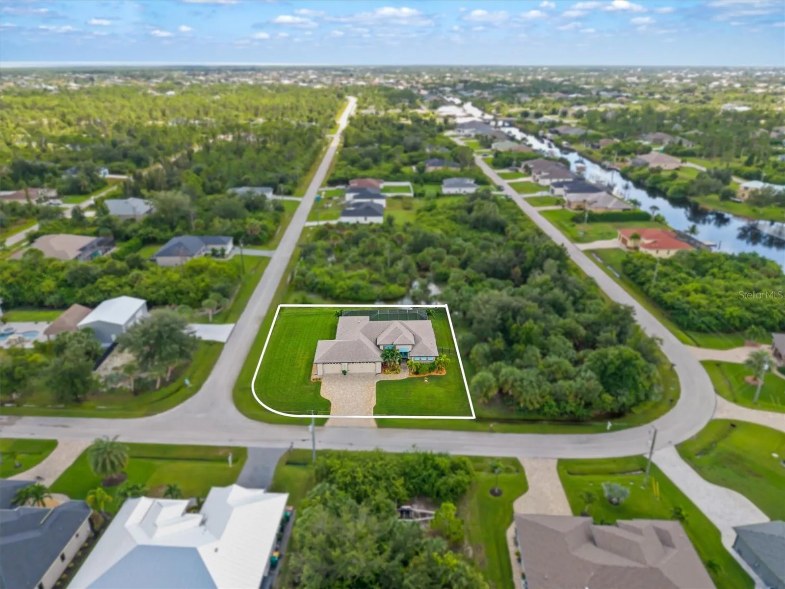 Aerial of Home Highlighted