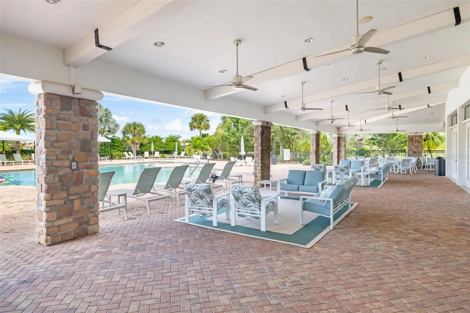 Amenity Center lanai overlooking the pool