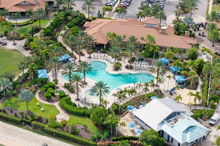 The rear view of the Wellness Center and the Club House is in the upper left hand corner