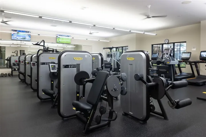 Part of the fitness room in the Wellness Center.  Classroom for exercise instructions are there too, as well as the lockerooms