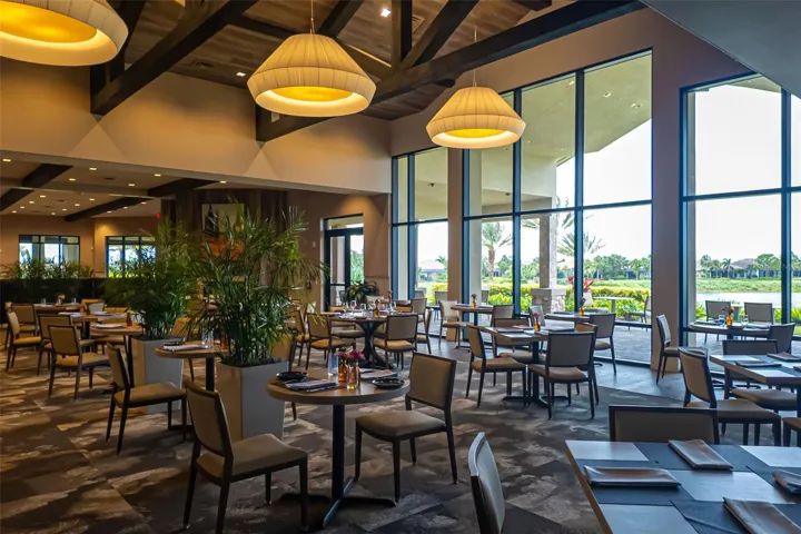 The main dining room which over looks the beautifiul vista of the 18th fairway.