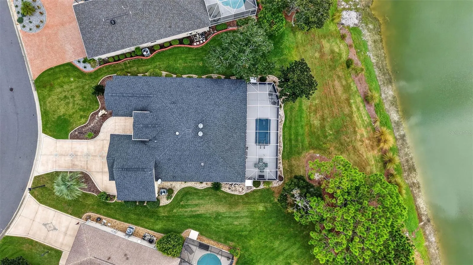 Aerial Side Elevation with Waterfront Views