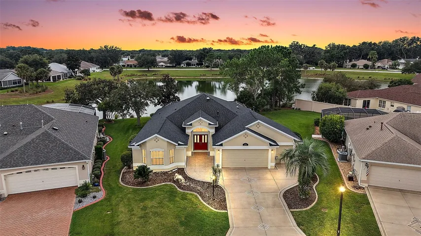 Twilight Front Elevation with Spectacular Waterfront Views!