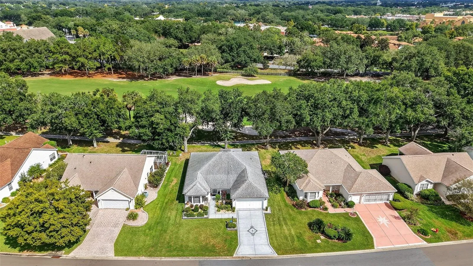 Aerial Front Elevation with Golf Front Views