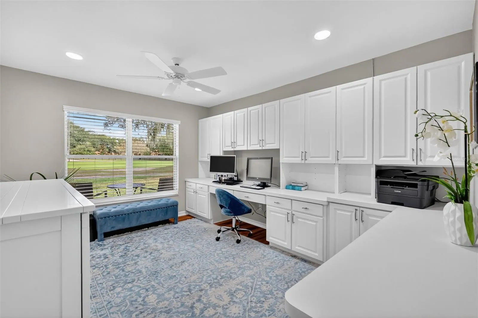 Third Bedroom with Custom Cabinetry and Built-In Desk