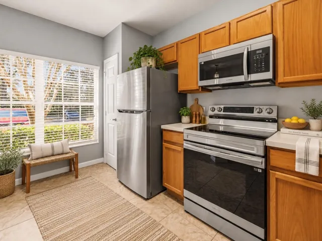 Kitchen with breakfast area and brand new stainless steel appliances