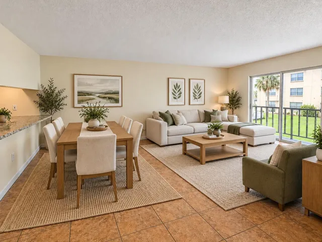 Virtually Staged Living Dining space