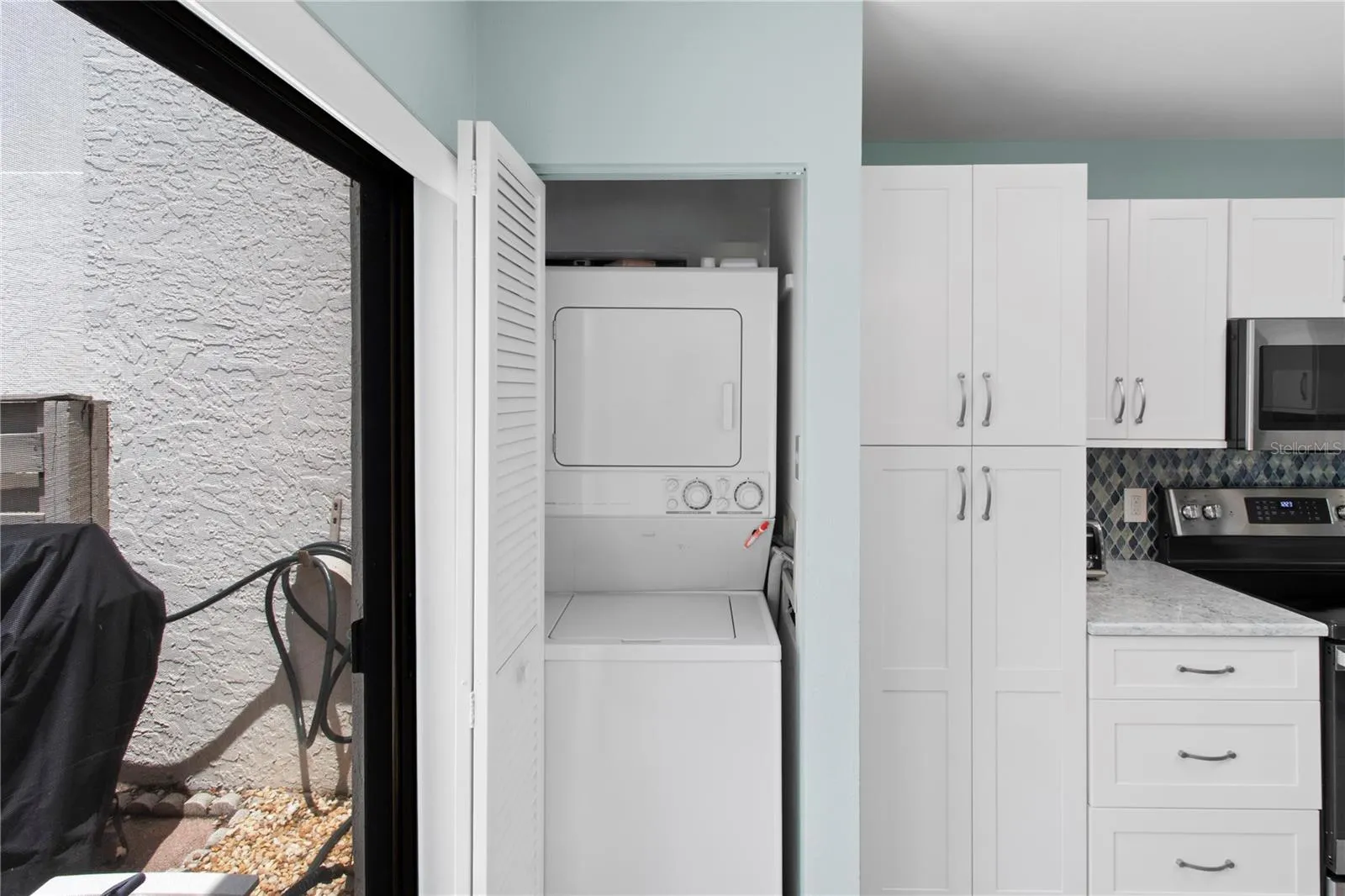 Washer and Dryer in Kitchen.