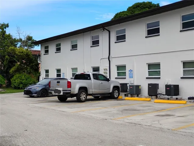 Parking lot in rear.