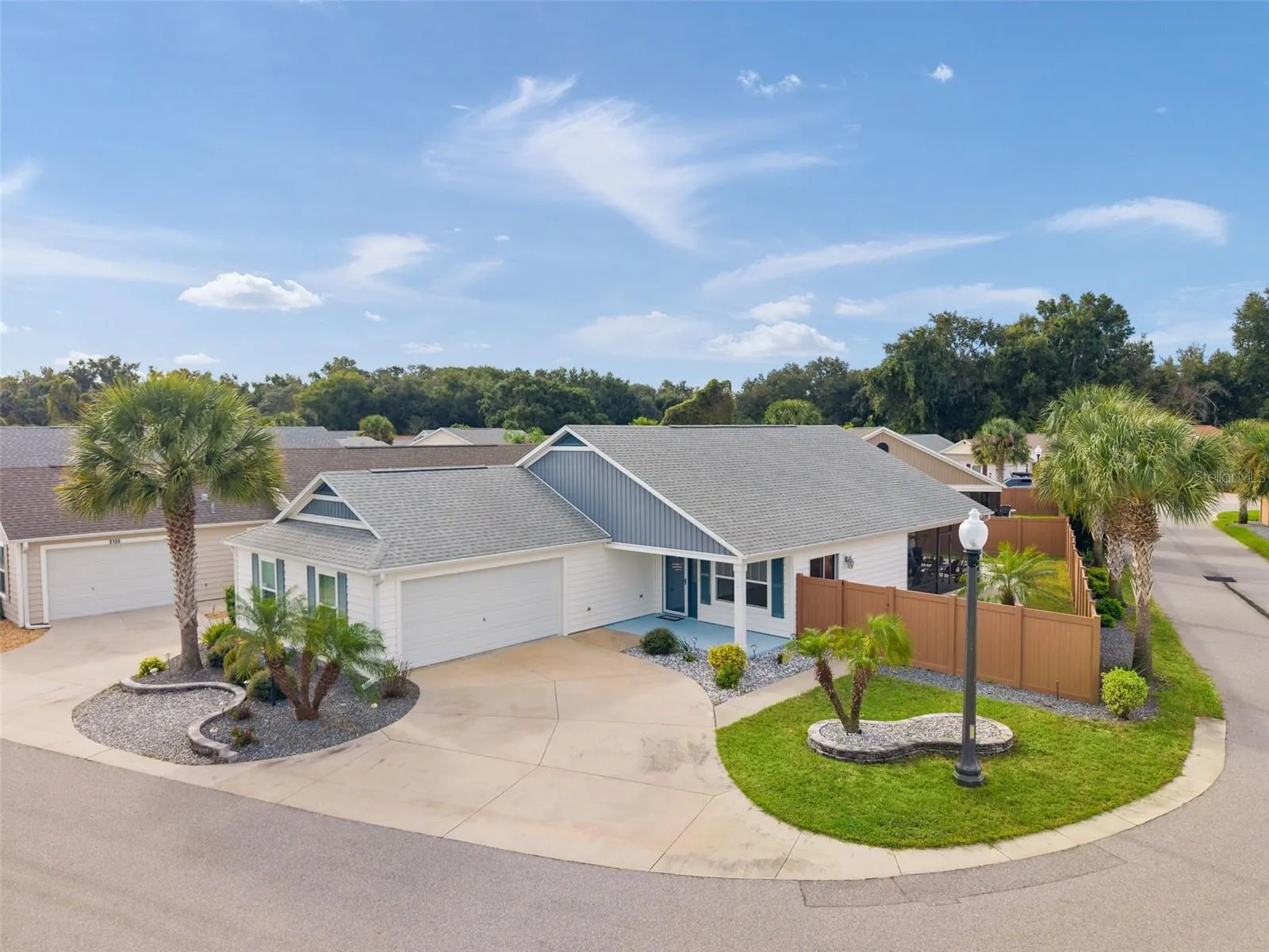Mockingbird Villas nestled along the property line of The Villages &amp; farmland