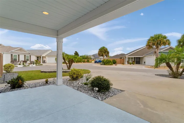 Welcoming front porch on a large corner lot.