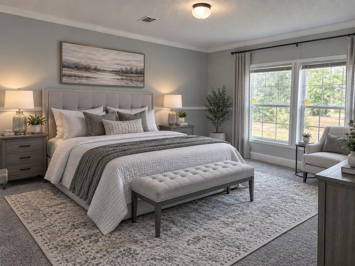 Virtually staged Primary Suite