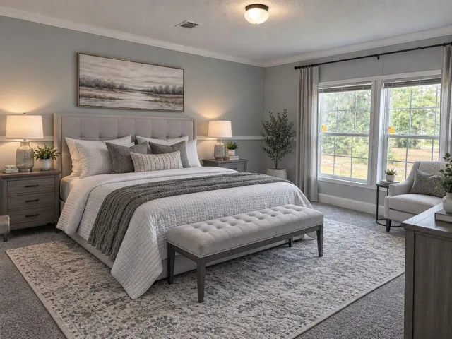 Virtually staged Primary Suite
