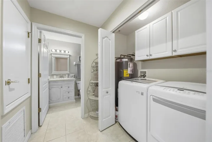 Hallway with in unit laundry