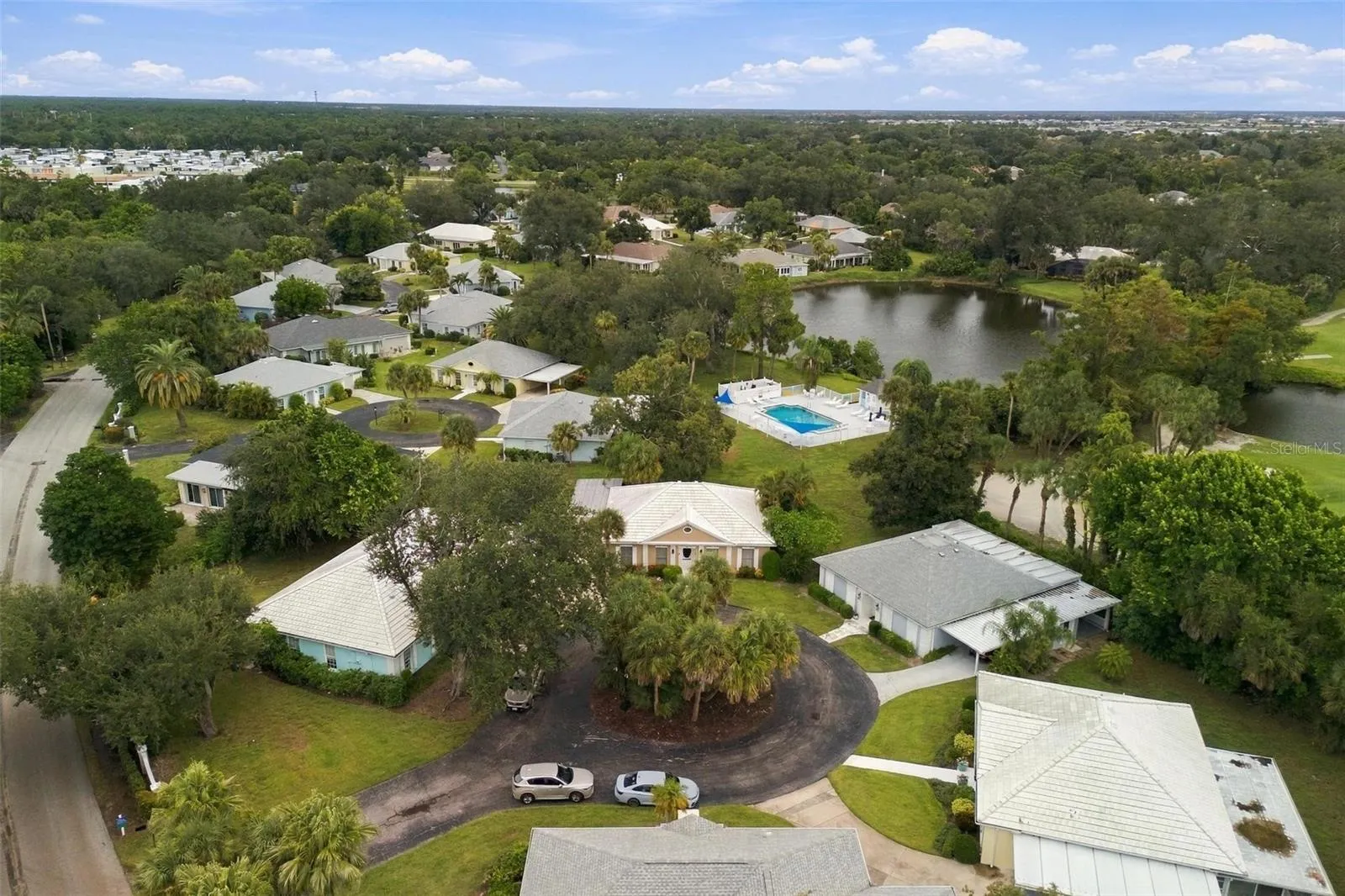 Aerial view of villas