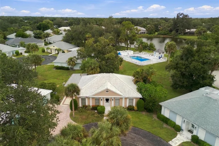 Aerial view of home.