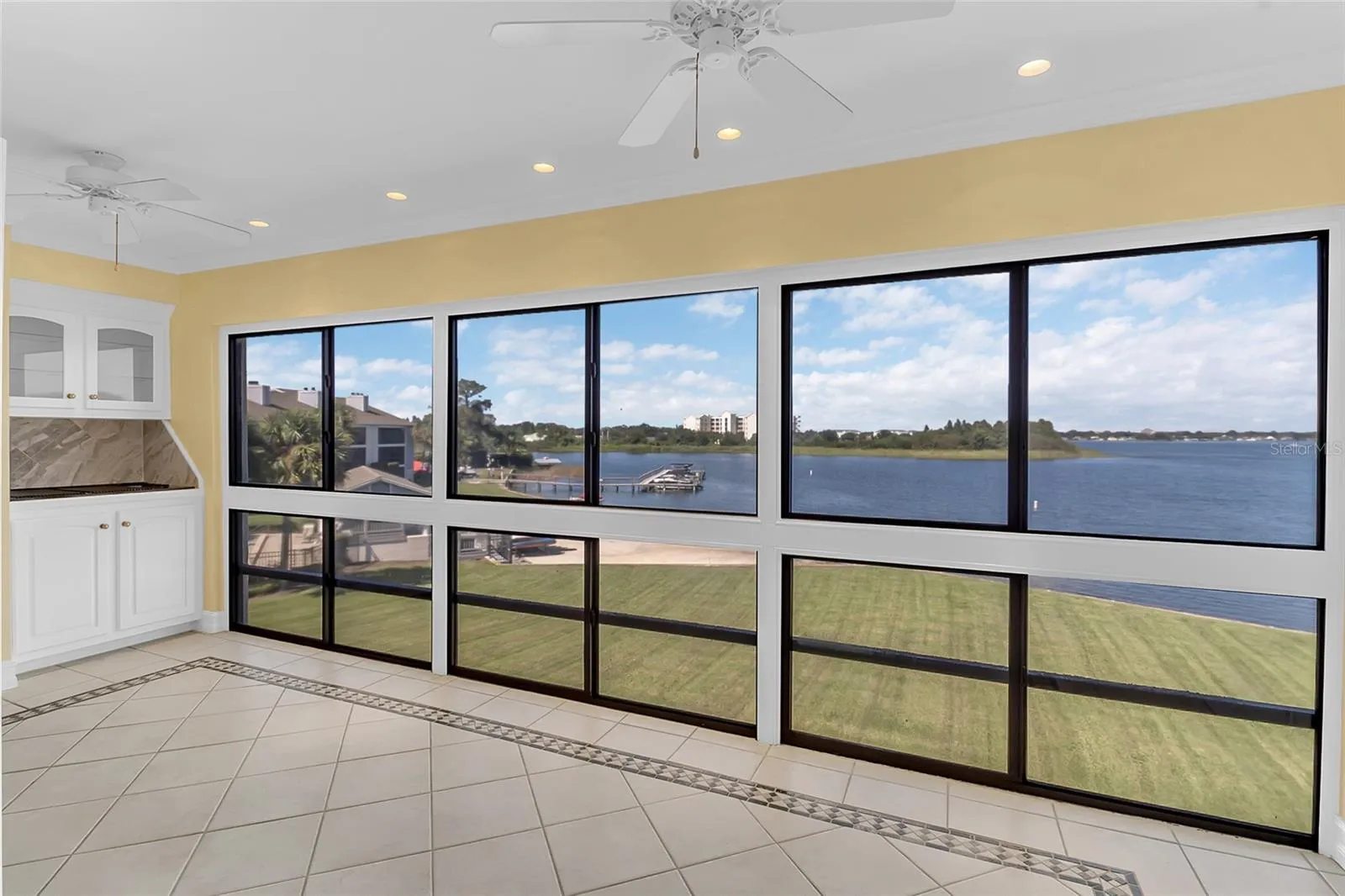 Lake View of Balcony and Indoor Grill