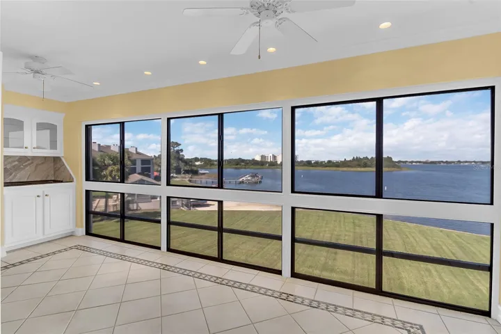 Lake View of Balcony and Indoor Grill
