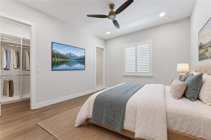 Virtually Staged - Upstairs bedroom with bathroom