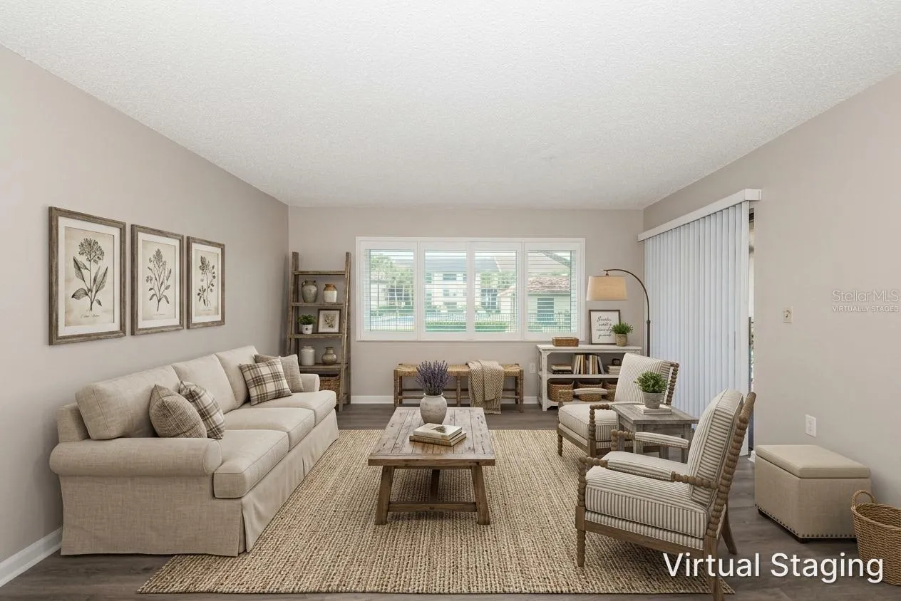 Virtually staged living room