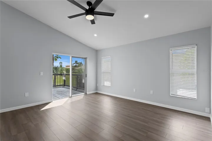 The spacious primary suite is a true retreat.