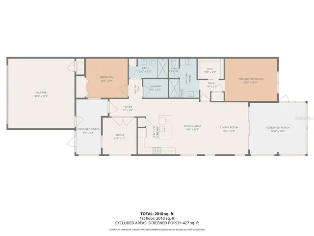 Floor plan with estimated dimensions