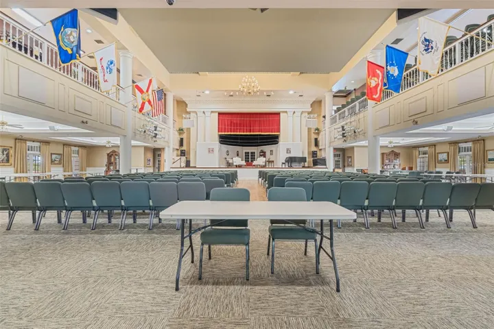 Community amenity: main hall with stage, balcony and theater seating