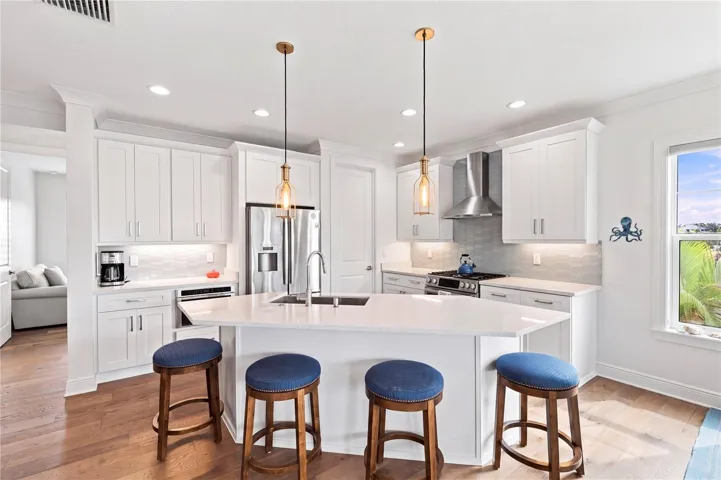 kitchen with quartz counter tops