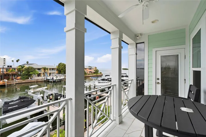upper balcony off family room. views of gulf and canal