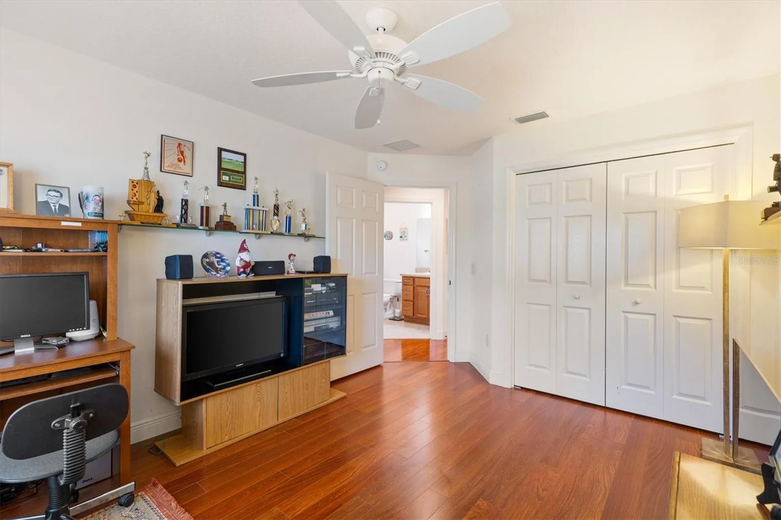 Bedroom three with built-in closet.