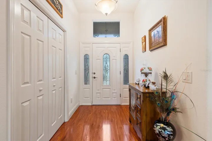 Inviting Foyer with large storage closet.