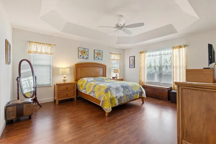 Primary Suite with tray ceiling.