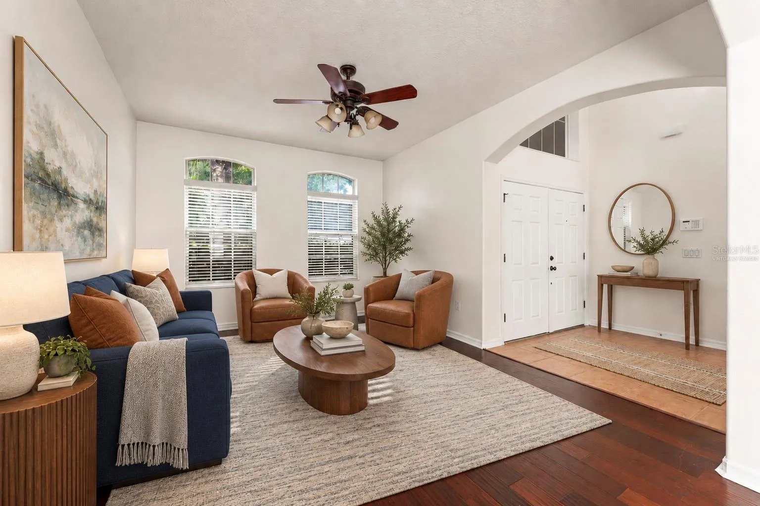 Virtually Staged Formal Living Room
