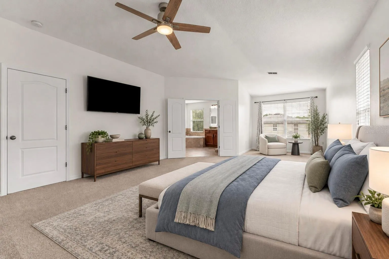 Virtually Staged Primary Bedroom