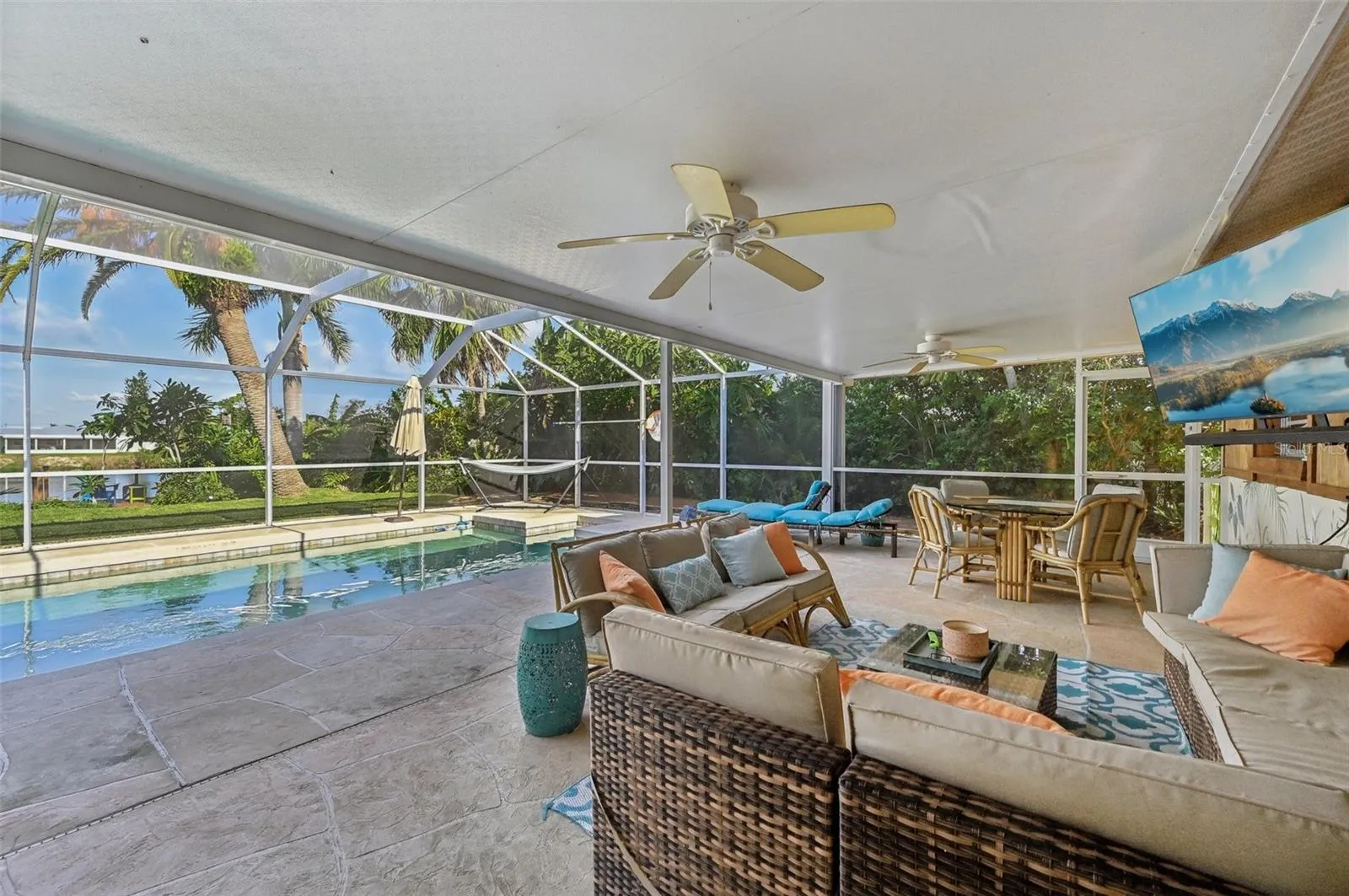 Large covered lanai/pool