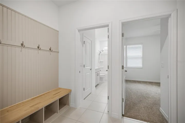 Built in Shoe rack and coat area