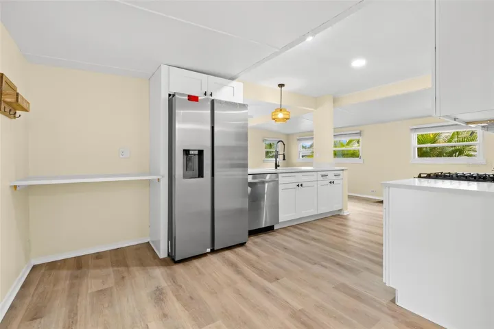 Extra cabinet and counter space