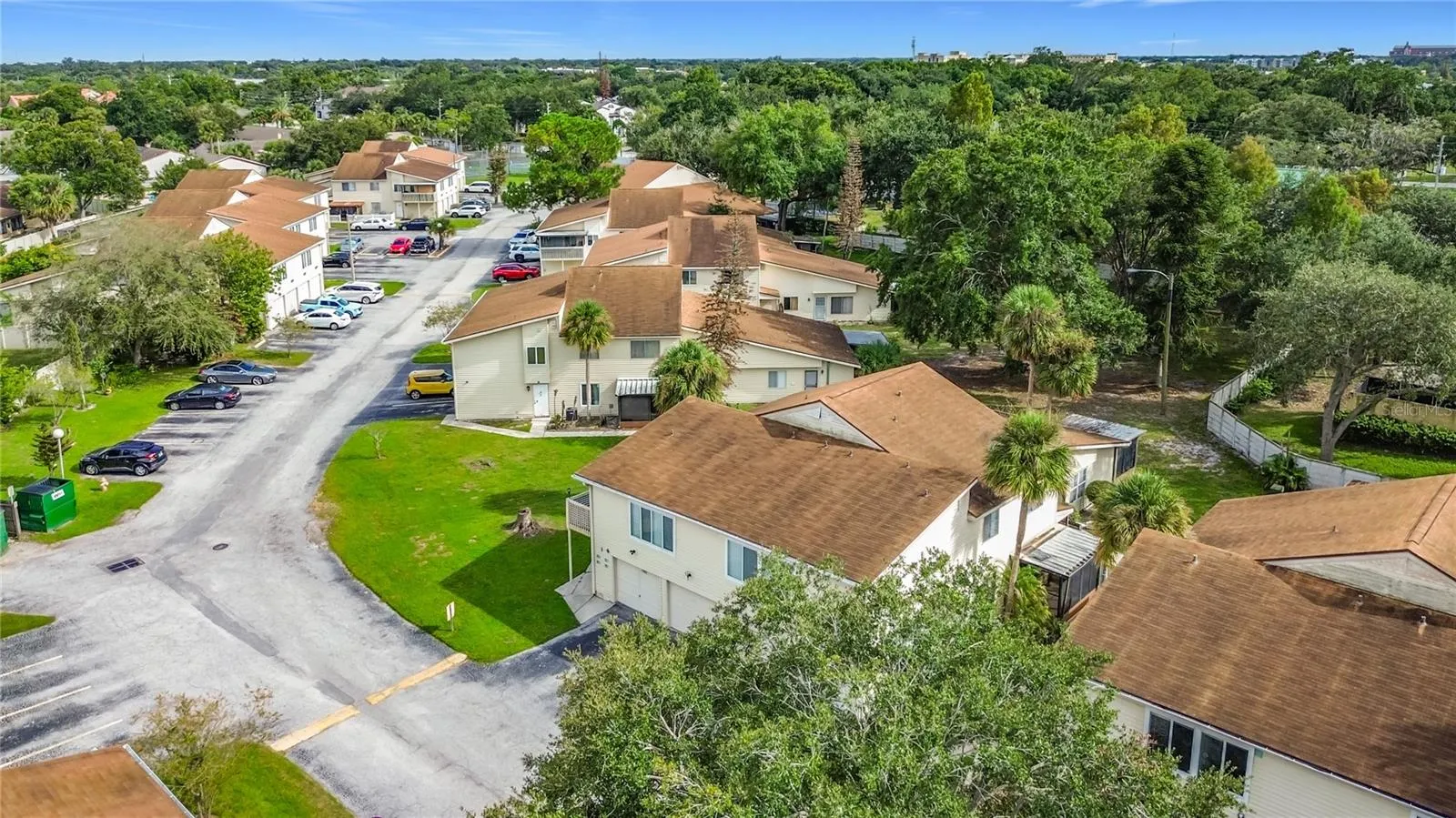Aerial view of the townhome community.
