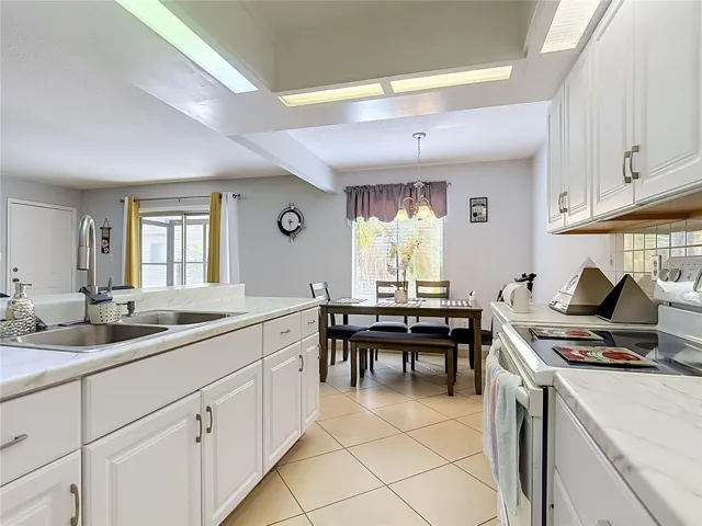 Kitchen view toward dining area