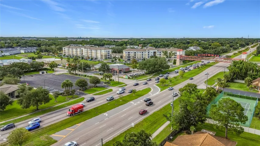 Main roadway and surrounding development.
