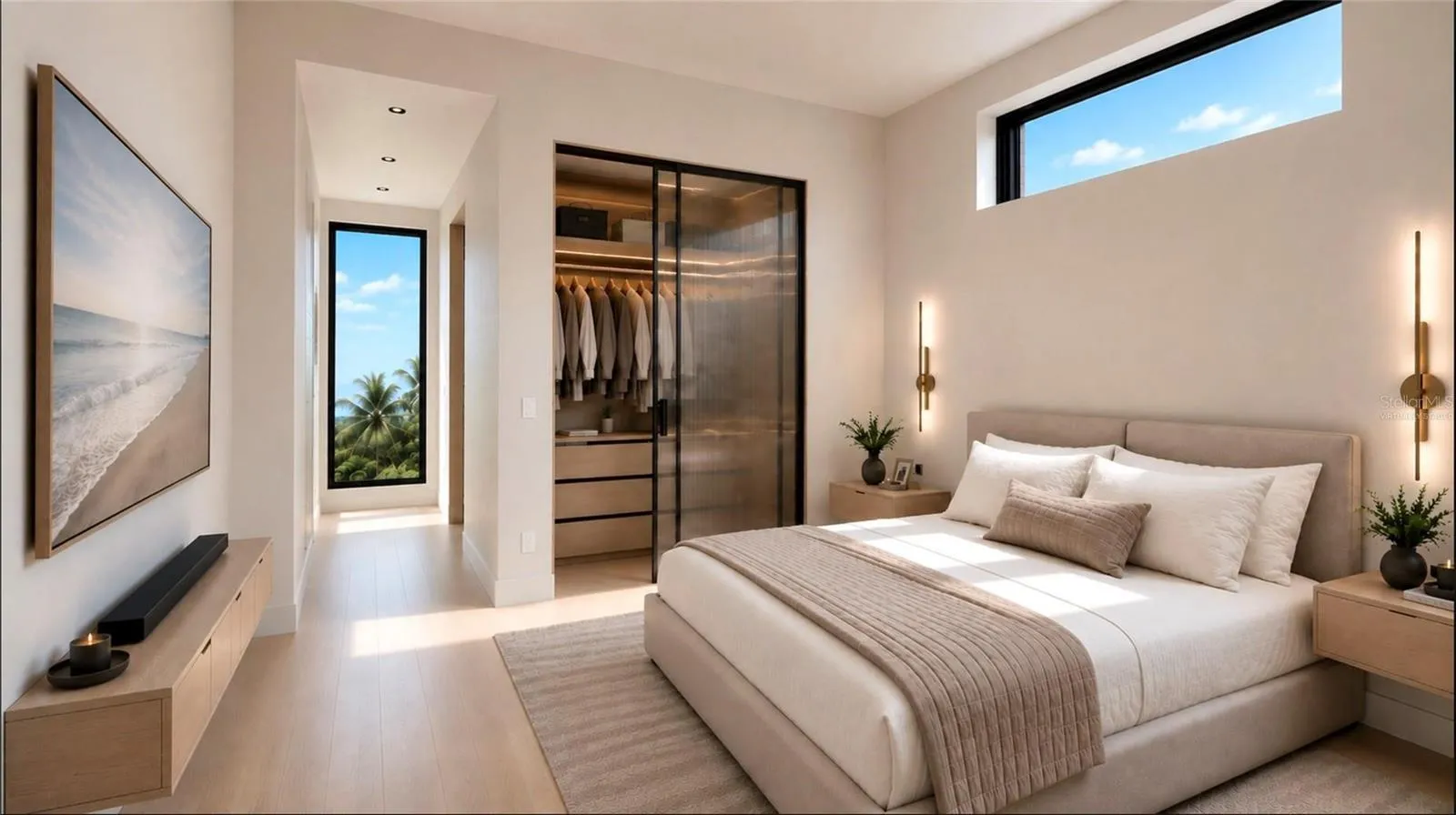 Guest bedroom, virtually staged