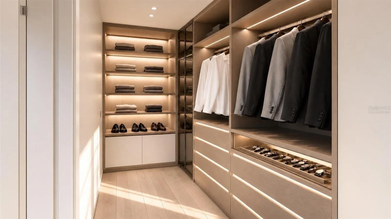 His closet, virtually staged