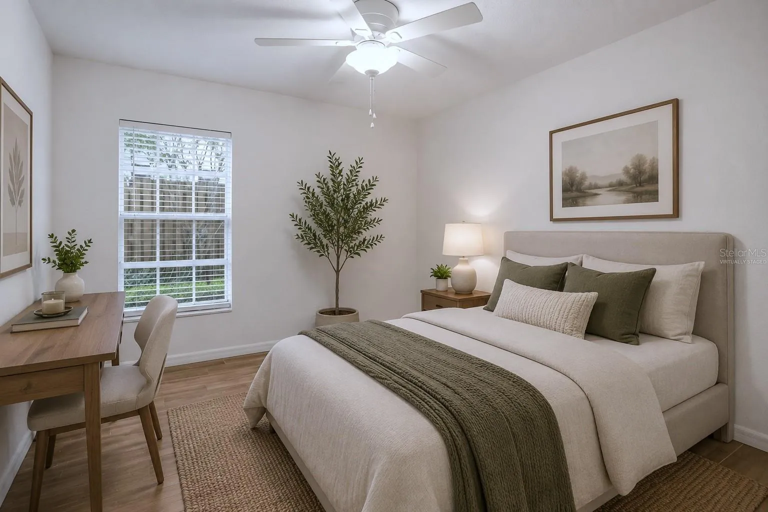 Virtually staged second bedroom